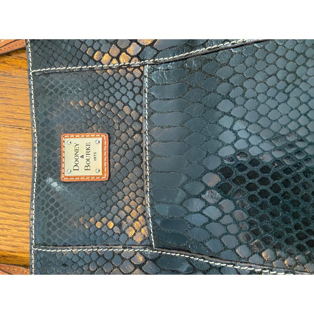 Dooney & Bourke black reptile embossed Lexington Shopper Tote - Picture 10 of 11